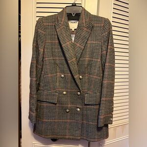 L’agence Women's Plaid Double-Breasted Blazer